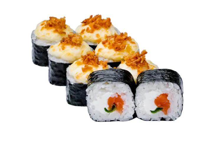 Запеченный ролл с лососем